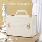Makeup Train Case Large Portable Cosmetic Makeup Storage Box Organizer Lockab   