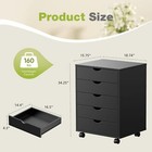 5 Drawers File Cabinet With Wheels Wood Mobile Organizer Storage Chest Stand