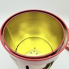 Vintage Silver Crane Co Wind Up Musical Carousel Rotating Tin Cookie Canister