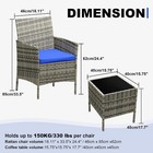 3pcs Outdoor Patio Bistro Set Furniture Set Cushioned Sofa Coffee Table Deck