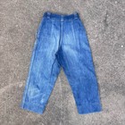 40s Side Zip Vintage Denim Pants With Snap Pockets Kids Size 12