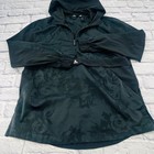 Adidas Womens Black Floral Print 1 4 Zip Pullover Hooded Jacket Size Large