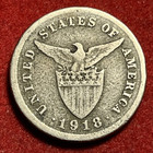 Philippines 5 Centavos 1918 S Copper-nickel Coin Km 164 T7435