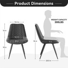    set Of 2 Dining Chairs Modern Pu Leather Kitchen Chairs Ergonomic W metal Legs