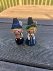 Vtg Austria Boy   Girl Wooden Miniature Dolls Miniature Figurines 