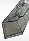 Rare Valentino Vintage Tie Pure Silk Micropattern Paisley Grey Silver Handmade