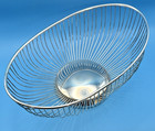 Silverplate Oval Wire Bread Basket Vtg  Leonard  Fruit Serving Bowl 12  X 7 25