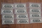 1999 Crisp  Cu Ten Dollar Frns  Matching Serial Numbers  All 12 Federal Reserve 