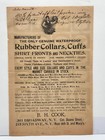 B h  Cook Rubber Collars   Cuffs Neckties Illustrated Circular Broadway C 1880 s