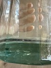 Vintage Old Large Glass Apothecary Jar Green Tint Cork Lid 7 7 8    Tall Container
