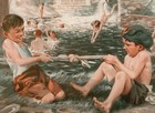 1924 Original Cream Of Wheat Ad  Young Boys Skinny Dipping   Maclellan Cover