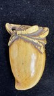 Meiji Era Antique Netsuke Japan Hand Carved Eggplant Nasubi Fortune Fertility 