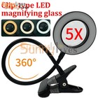 5x Magnifying Glass Desk Light Magnifier Led Lamp Reading Lamp With Clamp 