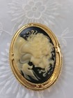 Vintage  Cameo Corday 2 Ladies   Dove Solid Perfume Compact  Gold Tone