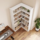 Corner Panel Bookcase Display Book Shelf 5 Tier Bookshelf With Storage White