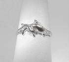11 5mm Solid 925 Sterling Silver Hawaiian Mother   Baby Calf Dolphins Toe Ring