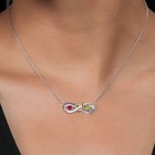925 Silver And 10k Yellow Gold  Ruby Peridot And White Lab Grown Diamond