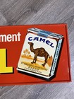 Original Vintage Metal Camel Cigarettes Tobacco Advertising Sign 12x32   