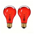 Red 75w Incandescent Light Bulbs  E26 A19 Vintage Clear Glass Incandescent