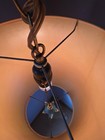 Vintage Green Mid-century Glass Hanging Light Swag Lamp