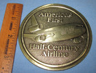 Western Airlines Coaster   Half Century Airline  Plastic Over Paperboard