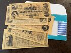 Confederate Currency Antiqued Reproductions Paper  Replicas Set A And B