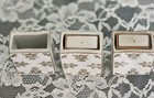 3 Vintage Gold Gilded Porcelain Match Box Holders