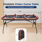 8 Player Foldable Poker Table  71 Inch Portable Casino Table For Texas Holdem W 