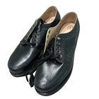Deadstock Vintage Polish Black Leather Oxford Shoes Workwear   Size 7 -