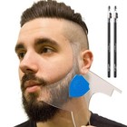 Beard Shaper Kit With Barber Pencils - Premium 100  Clear Stencil Guide Tool