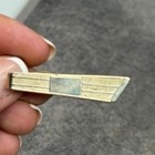 Vintage Tie Bar Clip Gold Silver Tone Etched Lines Mid Century Geometric Design