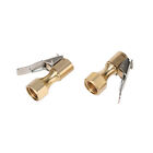 2x Tire Inflatable Straight Brass Open Flow Air Chuck Lock-on Clip 1 4  Npt New