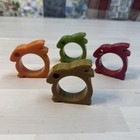 Vintage Bakelite Bunny Napkin Rings Set Of 4 Multicolor Easter Table Decor