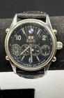 Bmw 41mm Stainless Steel Automatic Chronograph Watch Black Dial Leather Strap