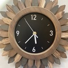  Wall Clock Battery Operated 12 In Rustic Wood Boho Sunburst 12 Inch Tricolor