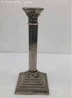 Pair Godinger Silver Plated Candle Holders Vertical Reeding Stairstep Bases 11x5