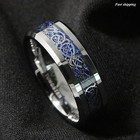 8 6mm Silvering Celtic Dragon Tungsten Carbide Ring Wedding Band Atop Jewelry