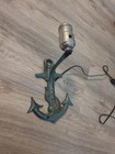 Antique Cast Iron Ship Anchor Koi Fish Wall Lamp Sconce Nautical Decor
