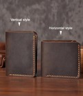 Handmade Vintage Crazy Horse Genuine Leather Men s Short Wallet For Money Clip