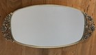 Vintage Gold Ormolu Ornate Rose Handled Mirror Dresser   Vanity Tray  16  X 8 