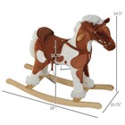Kids Ride On Toy Rocking Horse Plush Wood Pony Traditional Gift With Neigh Sound