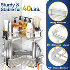 Corner Shower Caddy Organizer  3-pack Self-adhesive Rustproof Bath Shelves With 