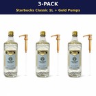 Starbucks Classic Syrup 3 Pack 1l Bottles With Gold Pumps 33 8 Fl Oz
