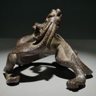 Brass Dragon Brush Rest Calligraphy Pen Holder Reversed Head Dragon Desk Decor