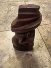 Vintage Wooden Hand Carved Figurine Statue Of Man Playing Harmonica 