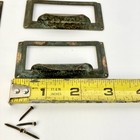 Lot 4 Vintage Drawer Label Holders Catalog File Cabinet Pulls Antique