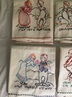 Vintage Embroidered Tea Towels Lot  50   s