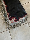 Bull Bronc  Rodeo Chaps Western Black Red Silver Flashy Bling Ships For Free
