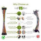 Chanzon 40pcs 20cm Long Male To Male Header Jumper Wire Dupont Cable Line Con   