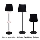 Cordless Table Lamp Led Desk Lamp  5000mah Rechargeable Night Light 2pcs Black